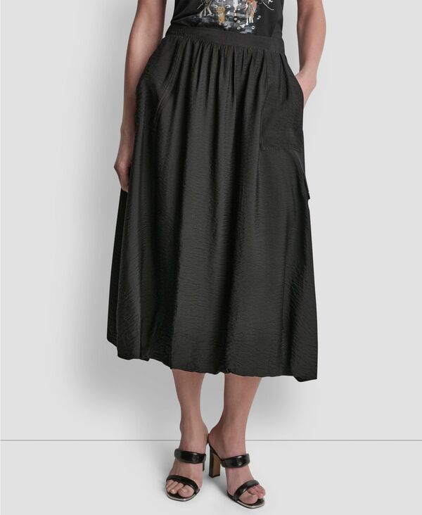 ダナ キャラン ニューヨーク レディース ボトムスカート DKNY Womens PullOn Bubble Hem Cargo Skirt Black ブラック