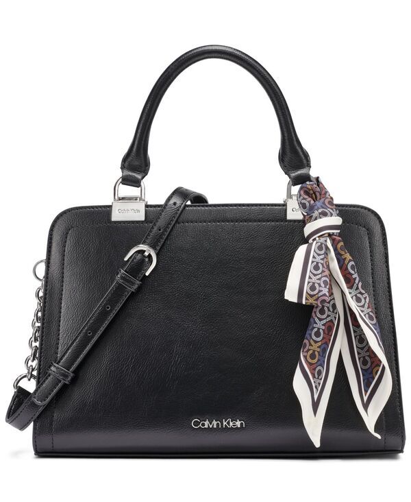 カルバンクライン レディース バッグ Calvin Klein Azalea Small Adjustable Satchel Handbag BlackSilver ブラック