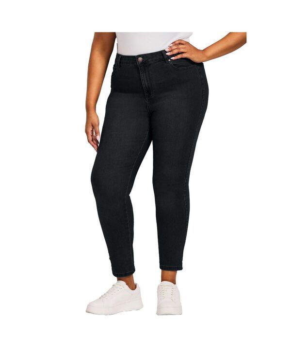アベニュー レディース ボトムス デニムパンツ プラスサイズ トール AVENUE Womens Plusize Tall Butter Denim Skinny Jean Black ブラック