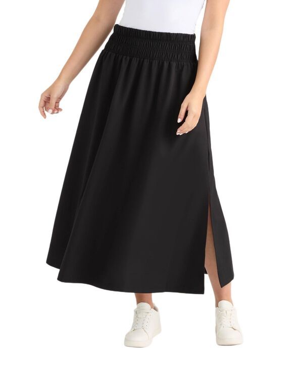 エレントレイシー レディース ボトムスカート シャーリング Ellen Tracy Womensmocked Waist Flare Skirt Black ブラック