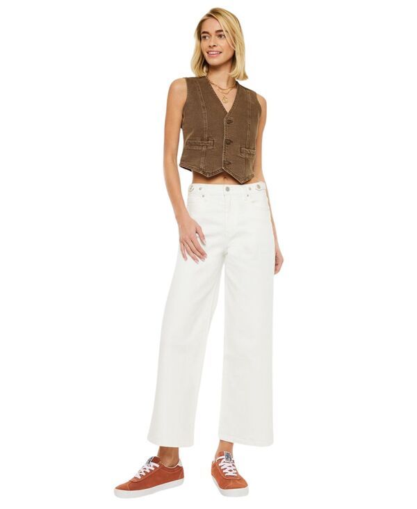 カンクン レディース ボトムス デニムパンツ ジーンズ KanCan Womens Calla Ultra High Rise Crop Jeans White ホワイト