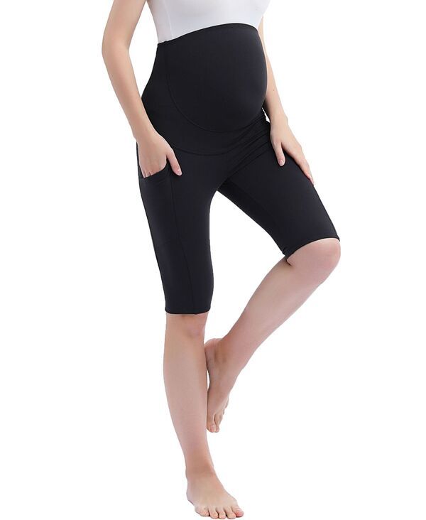 キミアンドカイ レディース ボトムス ハーフパンツ・ショーツ ショートパンツ マタニティ kimi kai Maternity Essential Stretch Pocket Shorts Blac