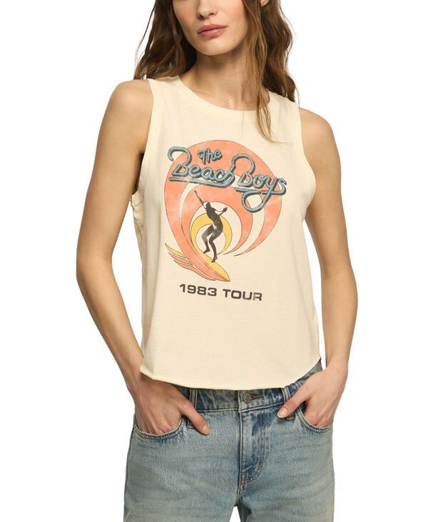 ラッキーブランド レディース トップス タンクトップ クルーネック グラフィック Lucky Brand Womens Beach Boys Crewneck Graphic Tank Top Win