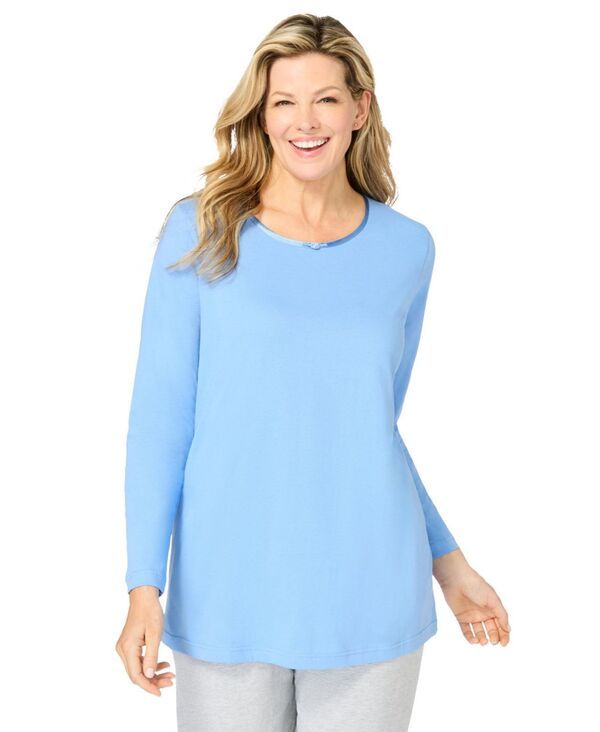 ドリームスアンドコー レディース アンダーウェア ナイトウェア プラスサイズ Tシャツ サテン Dreams Co Plusize Dreams and Co Satin Trim Sleep Tee