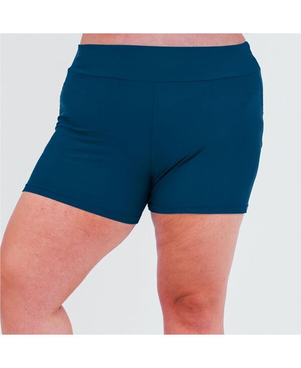 カリプサ レディース 水着 ボトムスのみ プラスサイズ ショートパンツ Calypsa Plusize Chlorine Resistant High Waisted Swim Shortspace