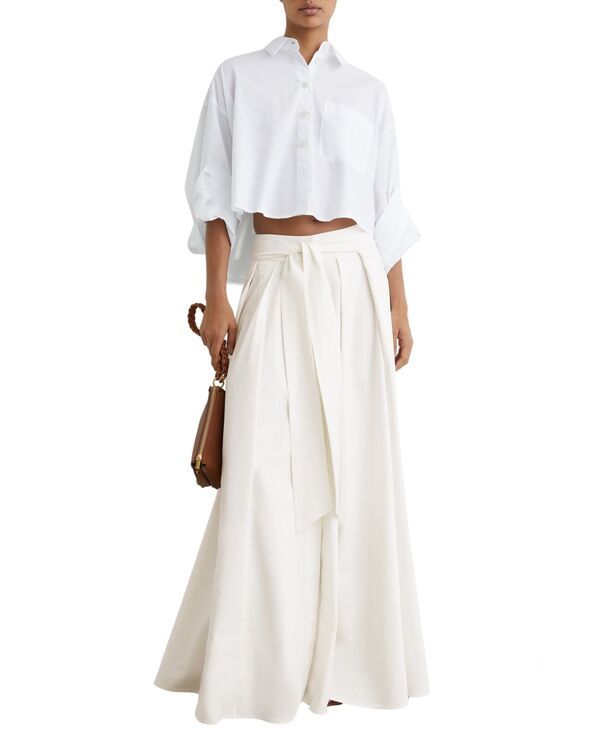 レイス レディース ボトムスカート プリーツ コットン マキシ REISS Womens CottonBlend Pleated Maxi Skirt Ivory アイボリー