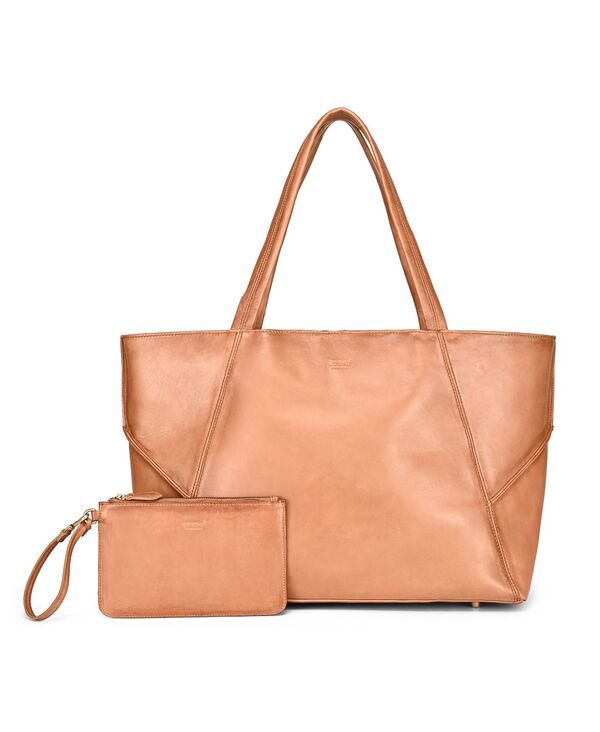 オールドトレンド レディース バッグ レザー OLD TREND WishbonextraLarge Leather Carryall Tote Handbag Butter Yellow イエロー
