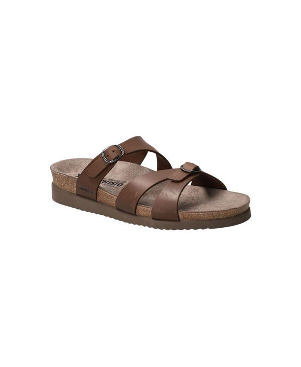 メフィスト レディース シューズ サンダル レザー Mephisto Womens Hannel FullGrain Leather Sandal Dark brown ブラウン