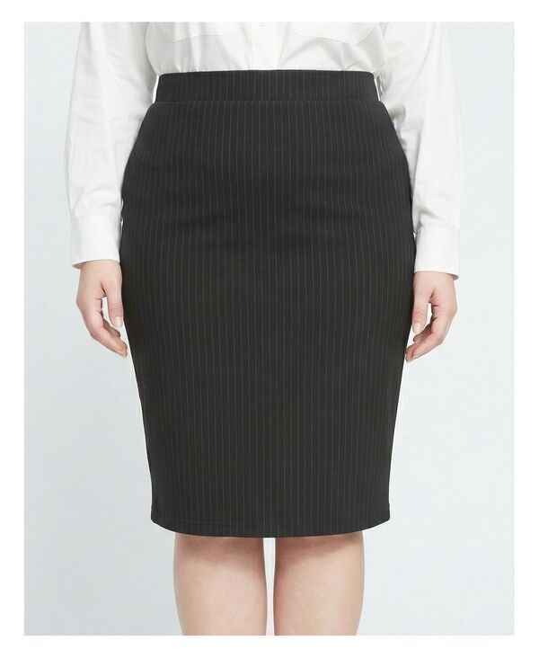 ユニバーサル スタンダード レディース ボトムスカート プラスサイズ Universal Standard Plusize Danube Ponte Skirt Slate pinstripe スレー