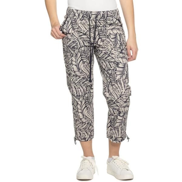 デモクラシー レディース ボトムス カジュアルパンツ プリント Democracy Print Poplin Drawstring Pants NavyBirch ネイビー