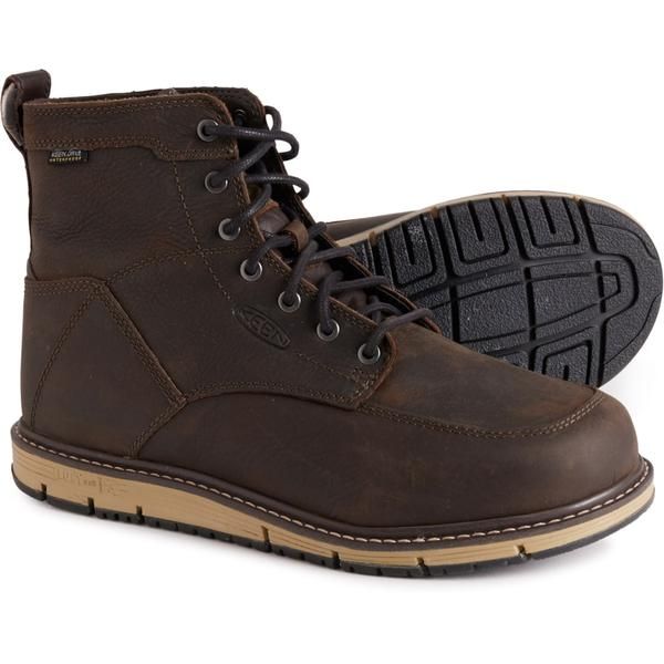 キーン メンズ シューズ ブーツ・レインブーツ レザー Keen 6 San Jose SoftToe Work Boots Waterproof Leather For Men Cascade Br