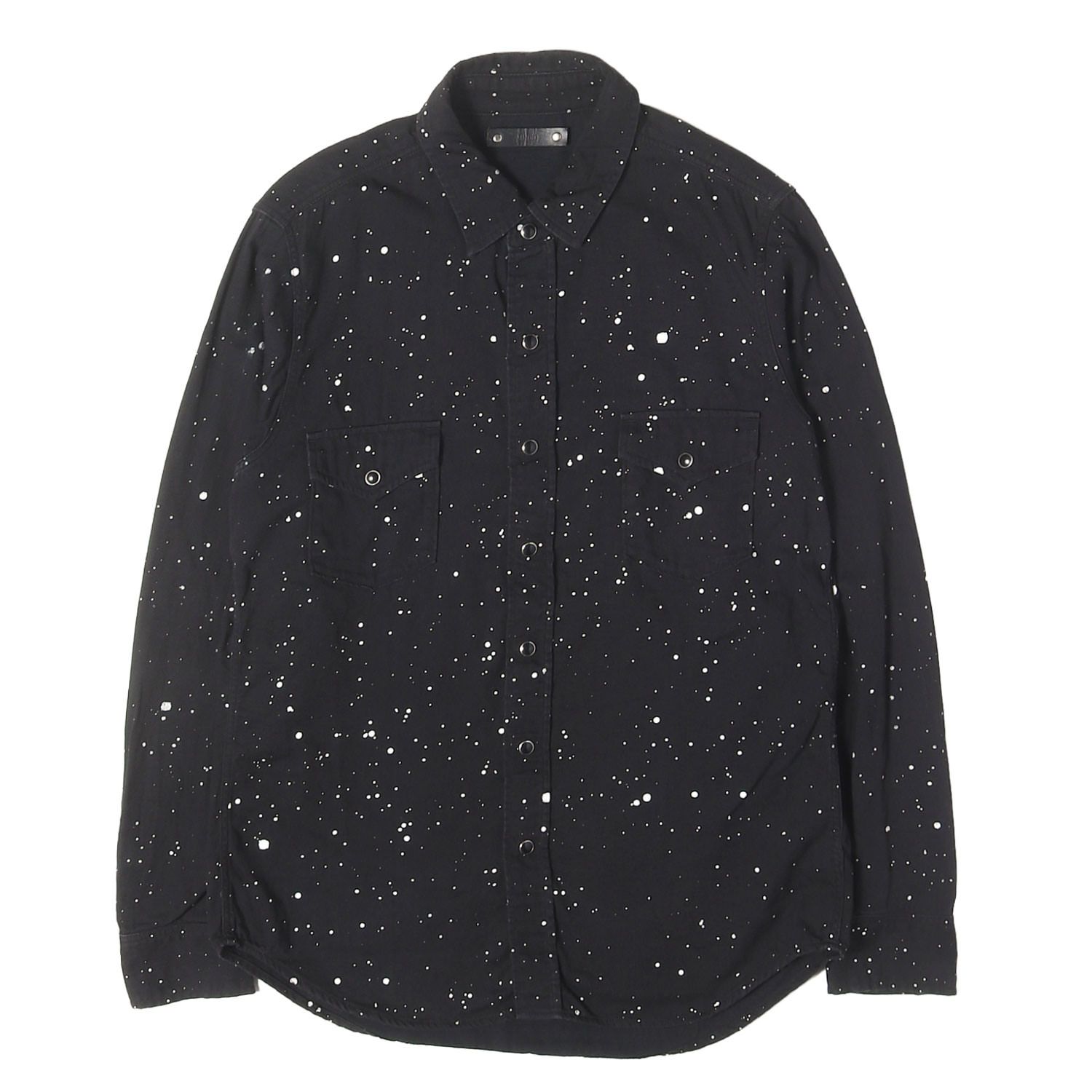 MINEDENIM マインデニム シャツ ブラック 黒 サイズ:1 | ペイント加工 デニム ウエスタン シャツ (Paint Denim Western Shirt) | トップス カジュアルシャツ 長袖 日本製【メンズ】【中古】