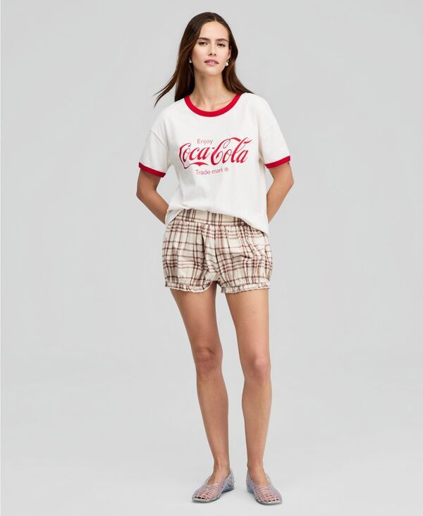 アンドノウディス レディース ボトムス ハーフパンツ・ショーツ ショートパンツ コットン And Now This Womens Cotton Plaid PullOn Bubble Shorts B