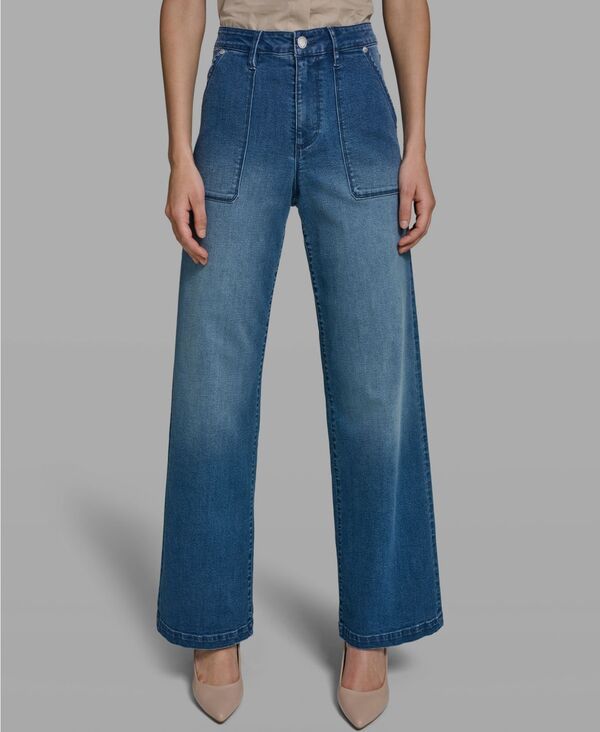 カール ラガーフェルド レディース ボトムス デニムパンツ アンクル ジーンズ KARLAGERFELD PARIS Womens WideLeg MidRise AnkleLength Jeanst