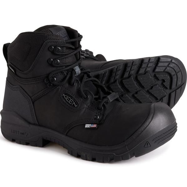 キーン メンズ シューズ ブーツ・レインブーツ レザー Keen Independence 6 Work Boots Waterproof Carbon Fiber Safety Toe Leathe
