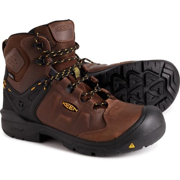 キーン メンズ シューズ ブーツ・レインブーツ レザー Keen Dover 6 Work Boots Waterproof Carbon Fiber Toe Leather For Men Dark
