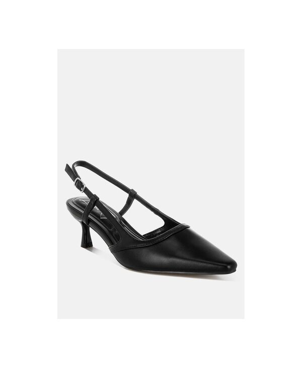 ロンドンラグ レディース シューズ サンダル ヒール London Rag Womens LUXTON Slingback Pin Buckle Kitten Heels Black ブラック