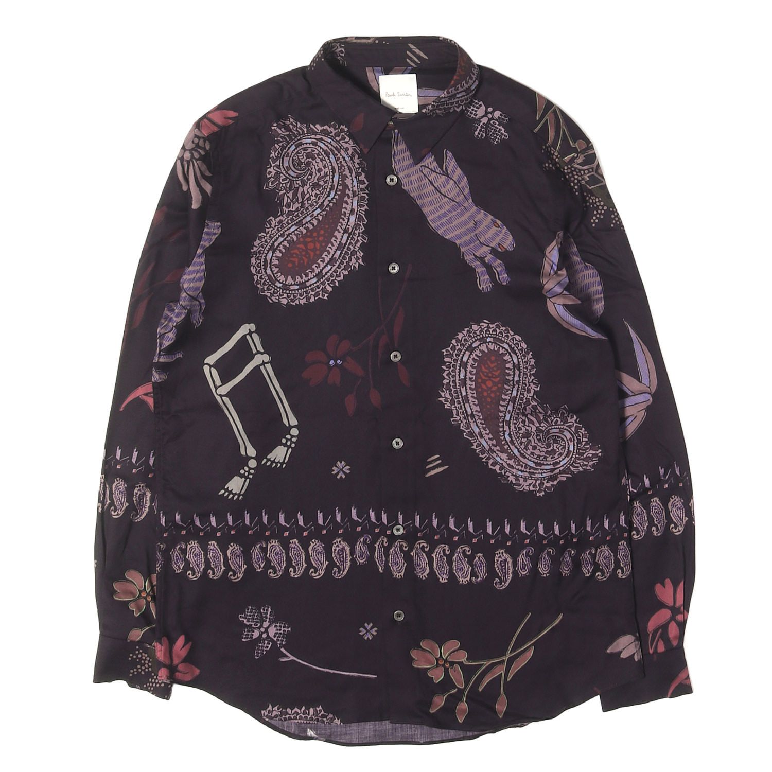 【美品】Paul Smith ポールスミス シャツ パープル系 サイズ:M | 21AW Rabbit Bandana プリント ドレスシャツ / MADE IN JAPAN | トップス カジュアルシャツ 長袖 | 日本製【メンズ】【中古】