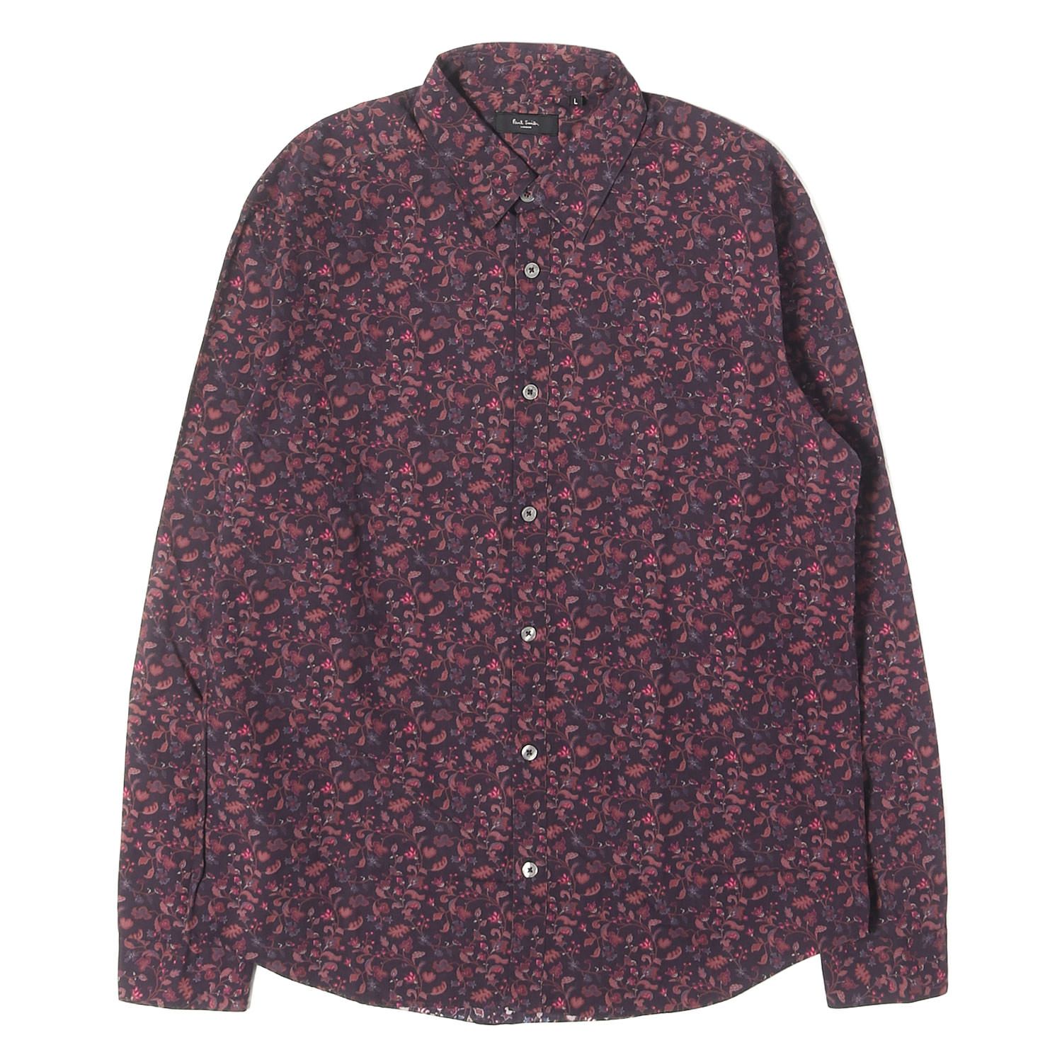 Paul Smith ポールスミス シャツ パープル系 サイズ:L | フローラル ブロード ドレスシャツ / MADE IN JAPAN | トップス カジュアルシャツ 長袖【メンズ】【中古】