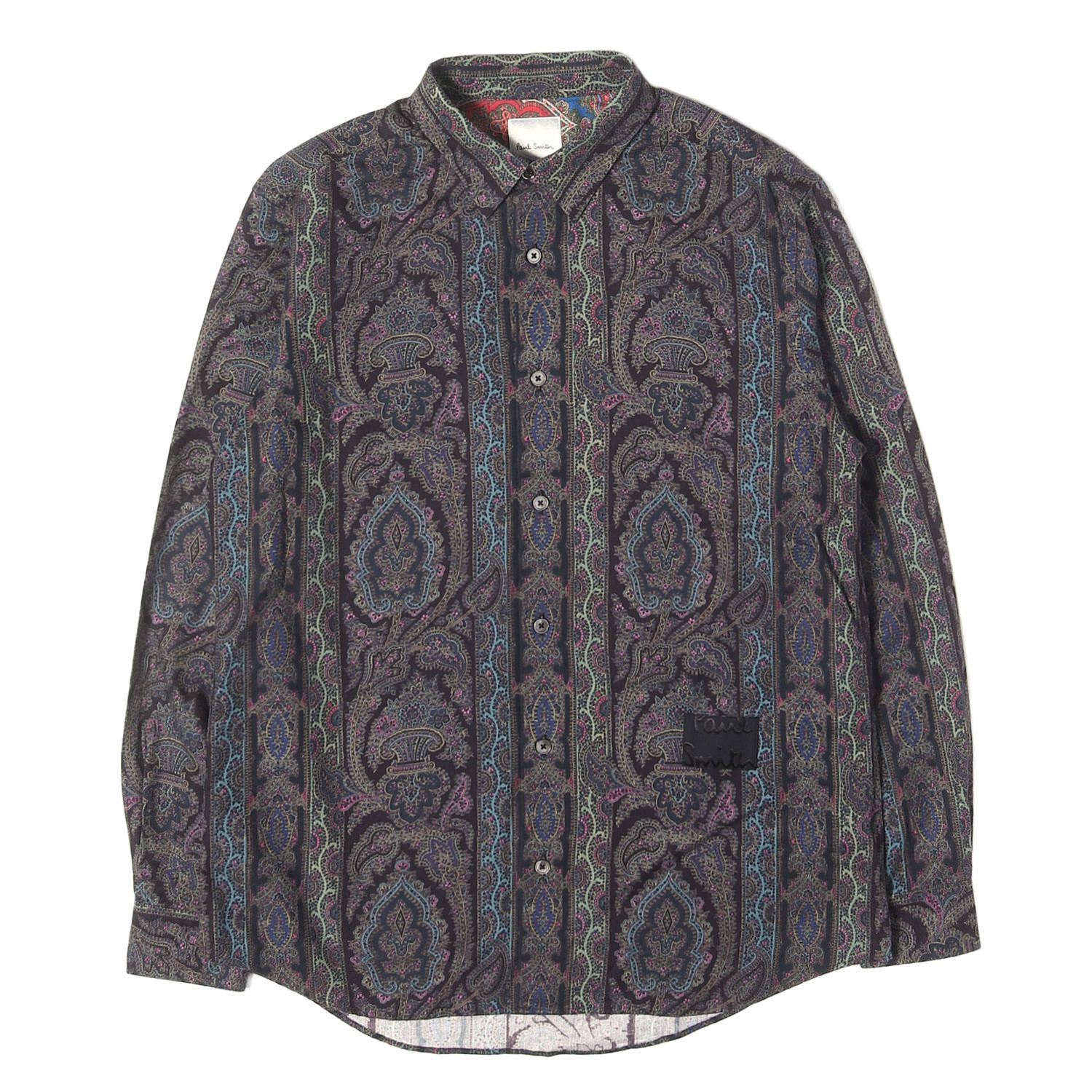 Paul Smith ポールスミス シャツ マルチカラー サイズ:M | 21AW ペイズリーストライプ プリント シャツ / MADE IN JAPAN | トップス カジュアルシャツ 長袖 日本製【メンズ】【中古】