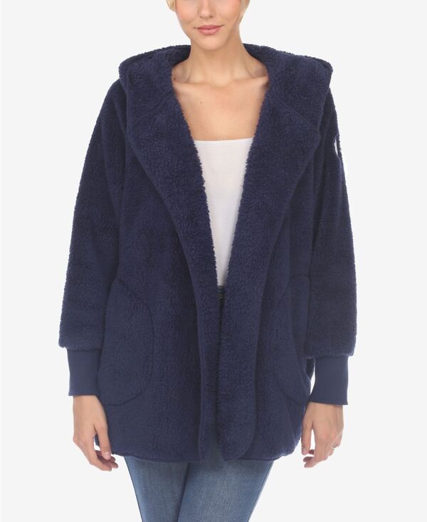 ホワイトマーク レディース アウター ジャケット・ブルゾン プラスサイズ White Mark Womens Plushooded with Pockets Jacket Navy ネイビー