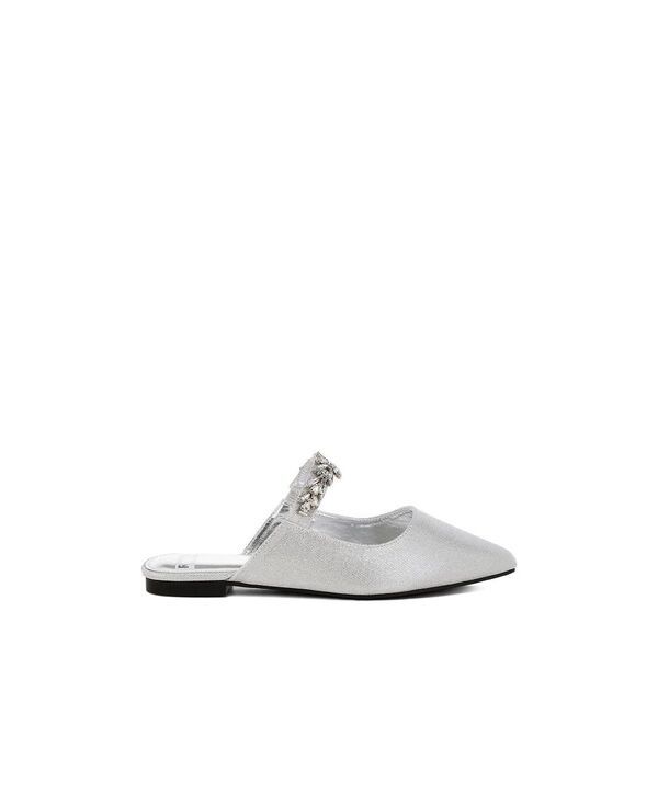 ラグアンドコー レディース シューズ サンダル Rag Co Magnum Diamante Strap Glitter Mule silver シルバー