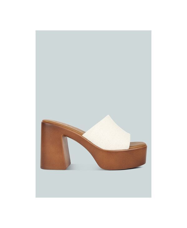 ラグアンドコー レディース シューズ サンダル ヒール Rag Co SCANDAL Womenslip on Block Heel Sandals White ホワイト
