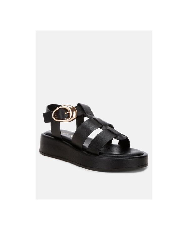 ロンドンラグ レディース シューズ サンダル London Rag Womens Osiha Gladiator Sandals Black faux leather ブラック