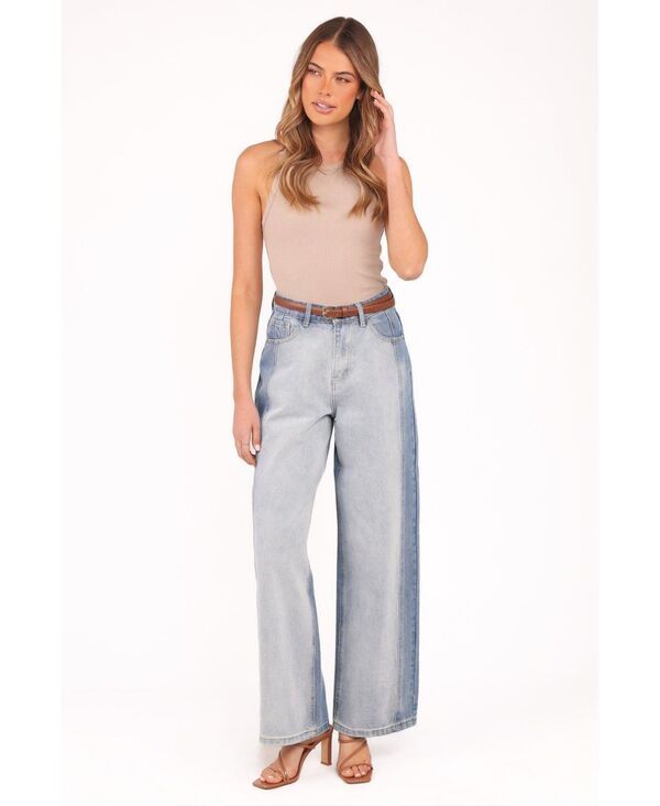 Petal and Pup レディース ボトムス カジュアルパンツ ワイドレッグ ジーンズ Petal and Pup Womens Yuri Wide Leg Jeans Two tone blue