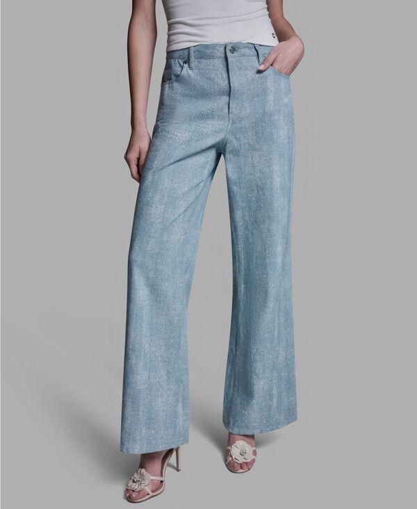 ビーシビージー レディース ボトムス デニムパンツ ジーンズ BCBG Womens MidRisembellishedetail WideLeg Jeansky Indigo インディゴ