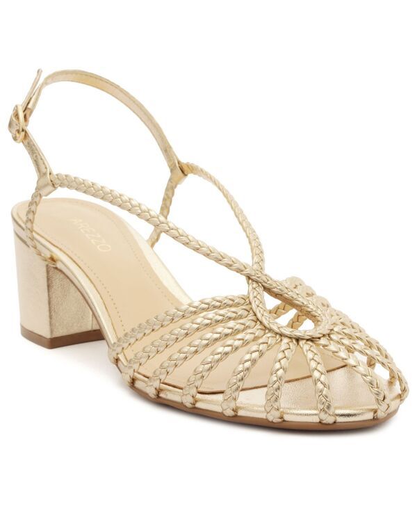 アレッツォ レディース シューズ サンダル Arezzo Womens Paola Mid Block Sandals Platino