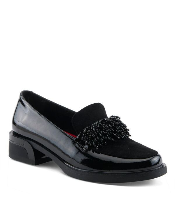 アズーラ レディース シューズ スリッポン・ローファー レザー Azura Gogetter Womens Loafers with Patent Leather Upper Black patent