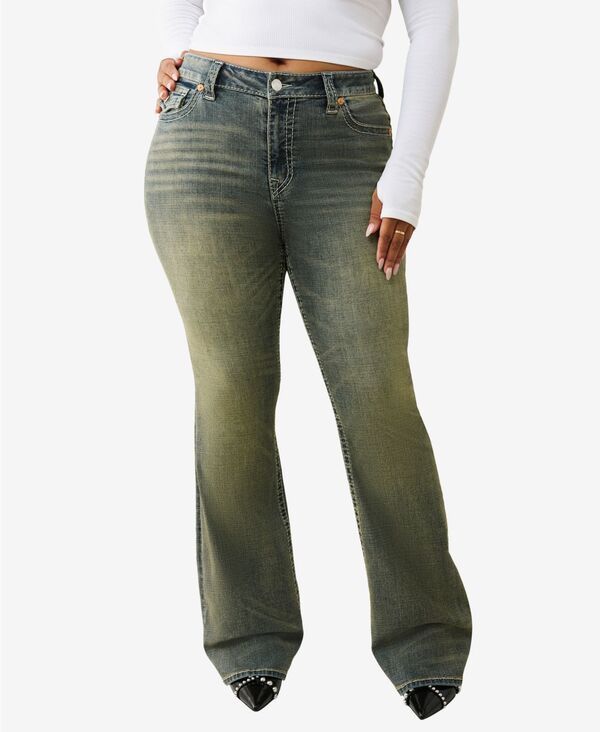 トゥルーレリジョン レディース シューズ ブーツ・レインブーツカット プラスサイズ ジーンズ True Religion Plusize Becca MidRise Bootcut Big T Fla
