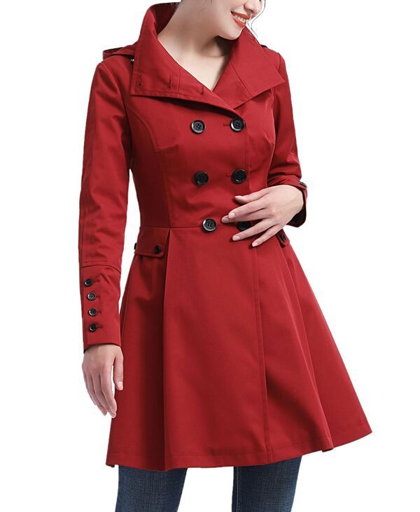 キミアンドカイ レディース アウター ジャケット・ブルゾン コート kimi kai Womens Adele Hooded Trench Coat Red レッド