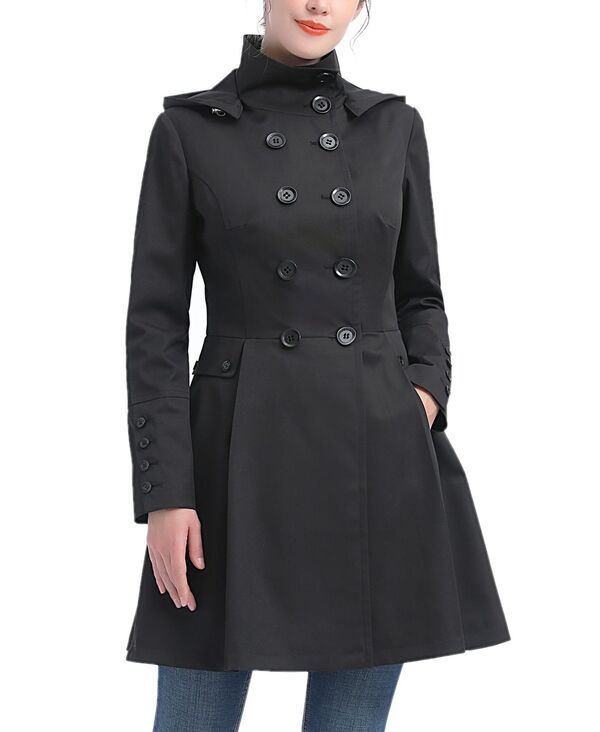 キミアンドカイ レディース アウター ジャケット・ブルゾン コート kimi kai Womens Adele Hooded Trench Coat Black ブラック