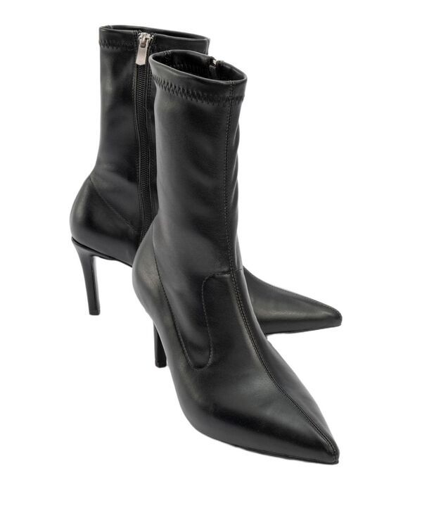 プロローグシューズ レディース ブーツ・レインブーツ Prologue Shoes Thalin Zip Stiletto Boot Women Black faux leather ブラック
