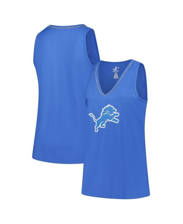 ロゴアスレチック レディース トップス タンクトップ Vネック プラスサイズ Logo Athletic Womens Blue Detroit Lions Plusize Stellar Win V