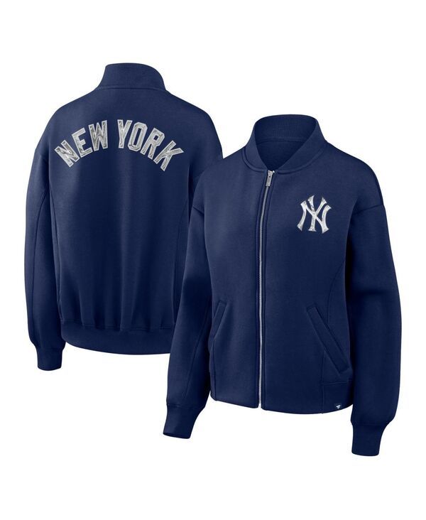 ファナティクス レディース アウター ジャケット・ブルゾン Fanatics Womens Navy New York Yankees Oversized Rage Against FullZip J