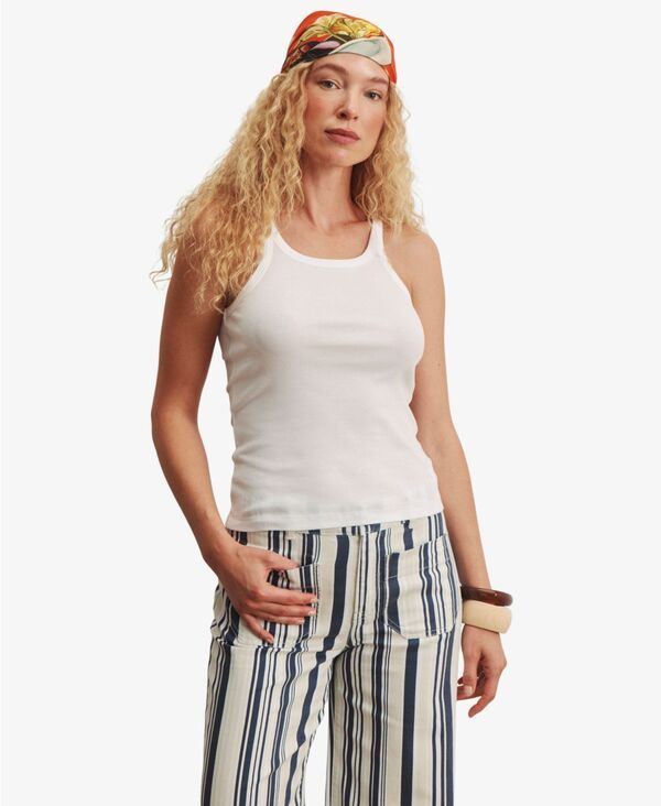 サンクチュアリー レディース トップス タンクトップリント Sanctuary Womensprinterib Scoop Neck Tank Top White ホワイト 12,935円