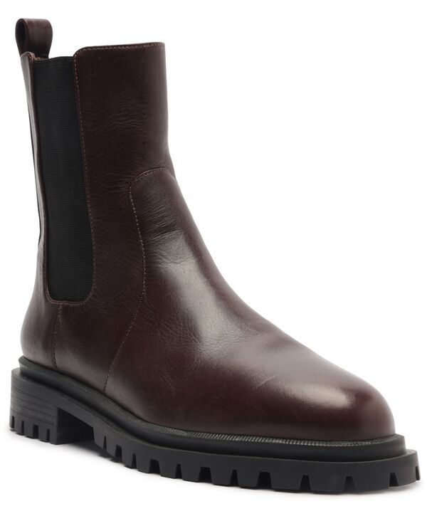 アレッツォ レディース シューズ ブーツ・レインブーツ ヒール Arezzo Womens Brandy Mid Block Heel Round Toe Booties Grape Brown グレ