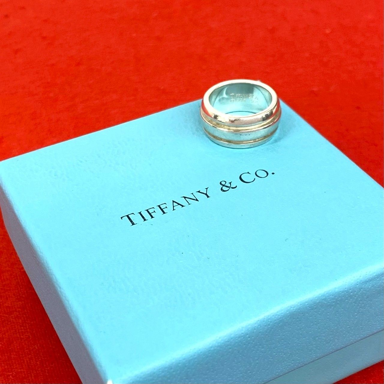 極 美品 TIFFANY&Co. ティファニー ヴィンテージ グルーブド ダブル