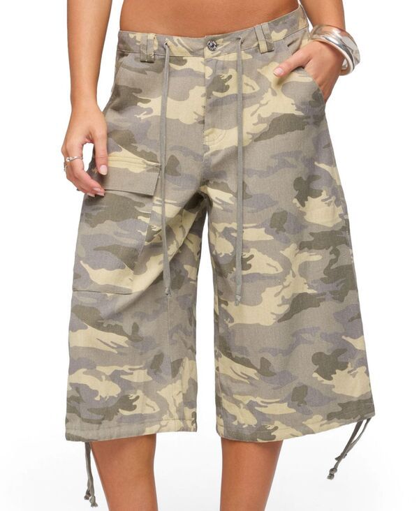 アディクテッド レディース ボトムス ハーフパンツ・ショーツ ショートパンツ Edikted Womens Camo Cargo Bermuda Shorts Gray グレー