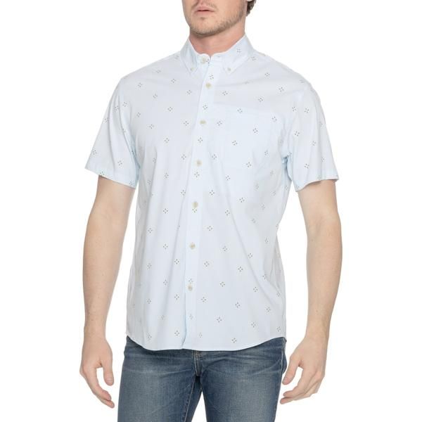 エディー バウアー メンズ トップス シャツ Eddie Bauer Voyager Flex Shirt UPF 30 Short Sleeve Ltblue