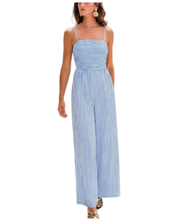 カップシー レディース トップス ジャンプスーツ Cupshe Womens Feeling Inspi red Striped Jumpsuit White ホワイト
