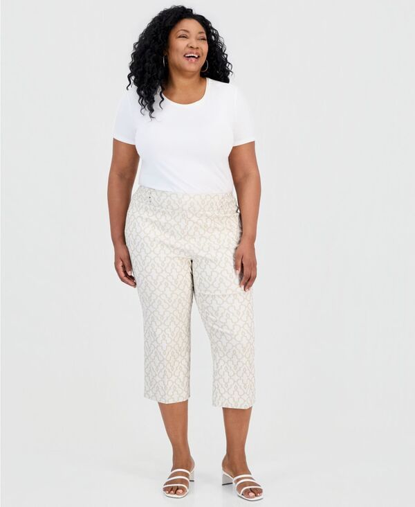 ジェイエムコレクション レディース ボトムス カジュアルパンツ キャップ JM Collection Womens Jacquard Mid Rise PullOn Capri Pants Brigh