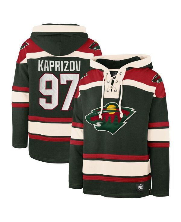 47 ブランド メンズ アウター パーカー・スウェット レース 47 Brand Mens Kirill Kaprizov Green Minnesota Wild Player Name Numbe