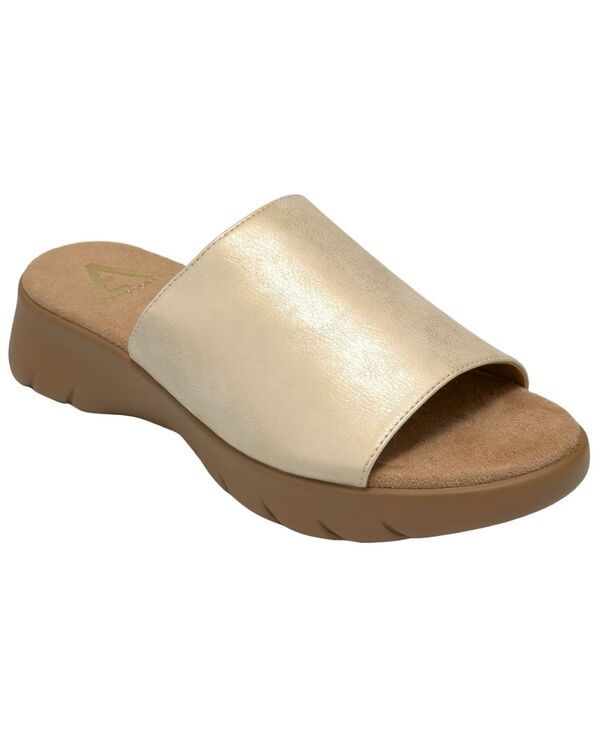 エアロソールズ レディース シューズ サンダル Aerosoles Womens Nora Wedge Slide Sandalsoft Gold Faux Nubuck ゴールド