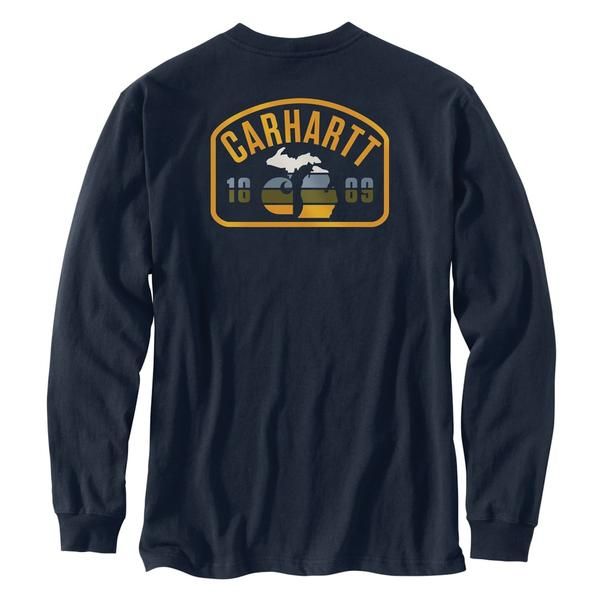 カーハート メンズ トップス Tシャツ トール グラフィック Carhartt 107059 Big and Talloose Fit Heavyweight Michigan Graphic TSh
