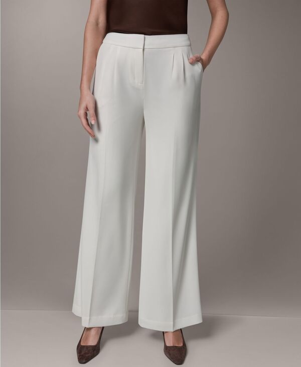 ダナ キャラン ニューヨーク レディース ボトムス カジュアルパンツ プリーツ Donna Karanew York Womens Pleated HighRise Pants Cream クリーム