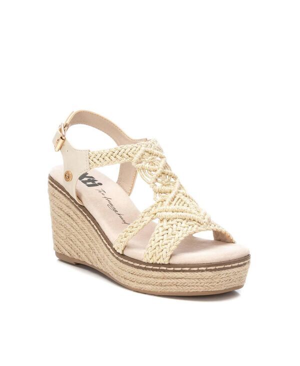 キシタイ レディース シューズ サンダル XTI Womens Braided Wedge Sandals Beige ベージュ